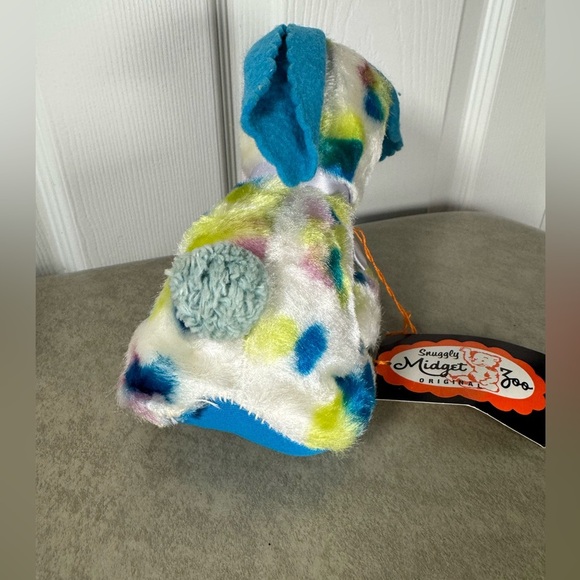 Vintage Snuggly Midget Zoo Spotty Blue Firm Bunny Felt Floppy Ears - Picture 4 of 8